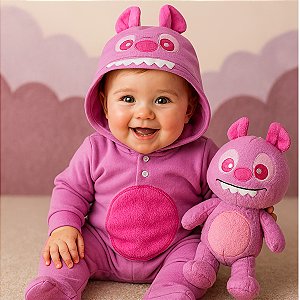 Macacão De Bebê Temático Com Capuz - Angel
