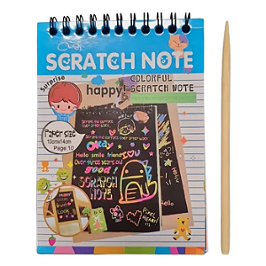 Bloco Caderno De Desenho Papel Mágico Colorido 10 Folhas Raspadinha
