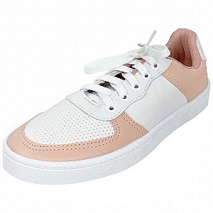 Tênis Napa Bicolor Star Feet - Branco e Rosa