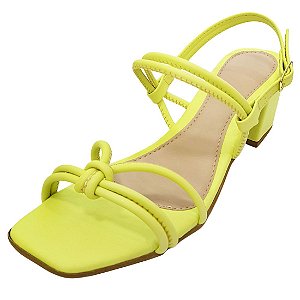 Sandália com Tiras Entrelaçadas - Verde Lemon