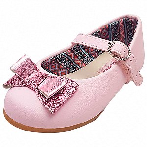 Sapato Boneca Baby com Laço - Rosa