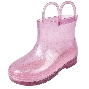 Bota Galochinha Baby - Cristal Rosa Glitter