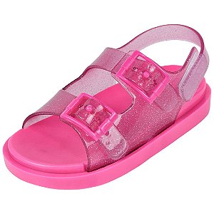 Sandália Infantil Birken Glitter Translúcido - Pink