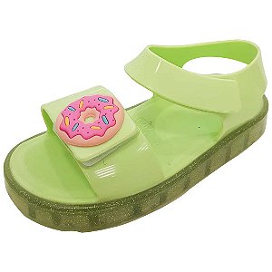 Sandália Baby Led Colorido Glitter Donut - Verde Menta