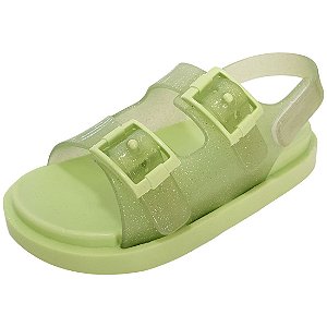 Sandália Infantil Birken Glitter Translúcido - Verde Menta