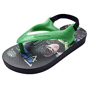 Chinelo Baby Ipanema Max Steel - Preto e Verde