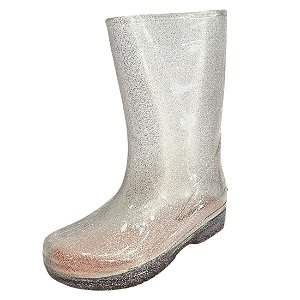 Bota Galocha Infantil Incolor - Glitter Prata