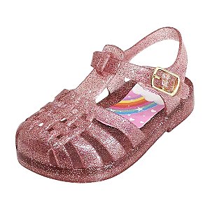 Sandália Aranha Infantil Princesa Glitter - Rosé