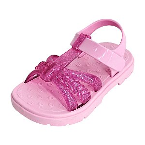 Sandália Mia Infantil Trançada Glitter - Rosa