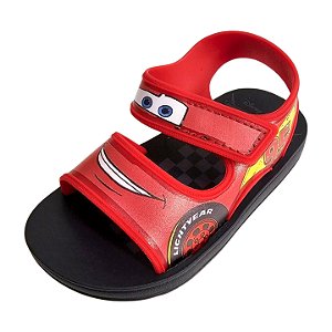 Sandália Baby Disney Diversão Relâmpago McQueen - Preto e Vermelho