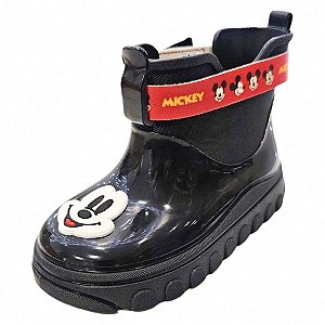 Galocha Infantil Colorful Mickey - Preto e Vermelho