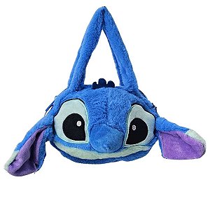 Bolsa Transversal em Pelúcia Stitch - Azul