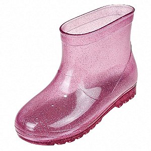 Bota Galocha Baby Translúcida - Pink Glitter
