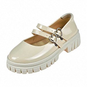 Sapato Boneca Mary Jane Tratorado - Creme