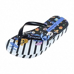 Chinelo Infantil Ipanema Disney Emoji Tsum Tsum Stitch - Branco e Preto