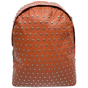Mochila com Bolinhas em Metal - Marrom