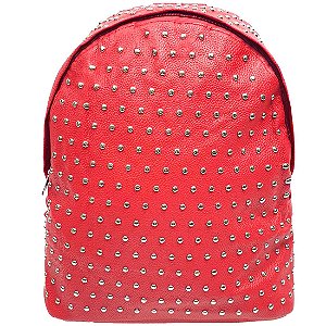 Mochila com Bolinhas em Metal - Vermelha