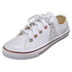 Tênis Infantil Napa Star Feet - Branco e Bronze