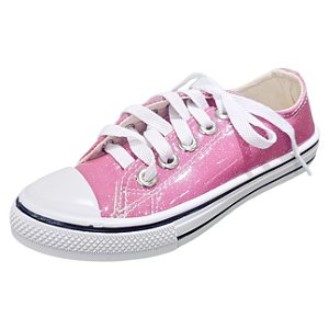 Tênis Infantil Verniz com Glitter Star Feet - Pink