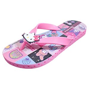 Chinelo Ipanema Infantil Hello Kitty Funny - Rosa e Lilás