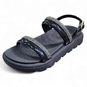 Sandália Sarah com Strass - Preta