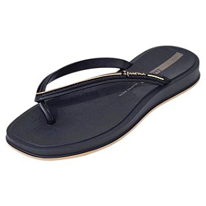 Chinelo Ipanema Glow Metalizado - Preto