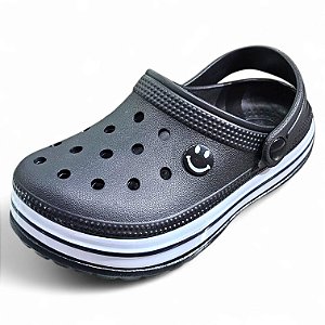 Sandália Clog Babuch com Listra Lateral - Preto