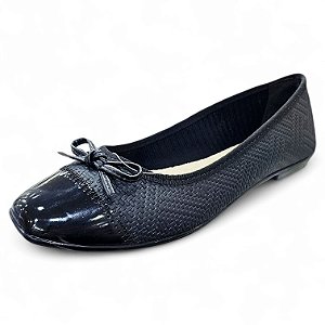 Sapatilha Captoe Tressê com Laço - Preta