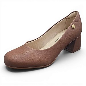 Scarpin Boneca Modare Salto Bloco Comfort - Marrom