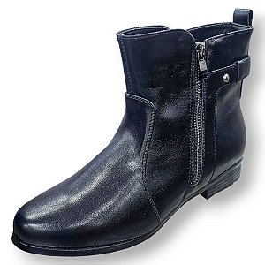 Bota Montaria Cano Curto com Zíper - Preta