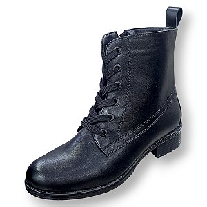 Bota Coturno Cano Curto Salto Baixo - Preta