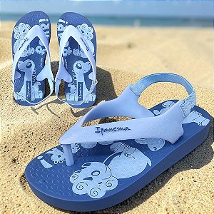 Chinelo Ipanema Baby Elástico Classic Dino - Azul