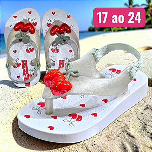 Chinelo Ipanema Baby Belle Glitter Cereja - Verde Água