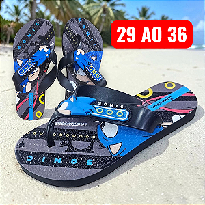 Chinelo Ipanema Infantil Sonic Fast - Preto e Azul