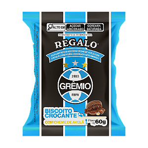 Display 12 un. Alfajor Grêmio REGALO Creme de Avelã Chocolate Meio Amargo 60g