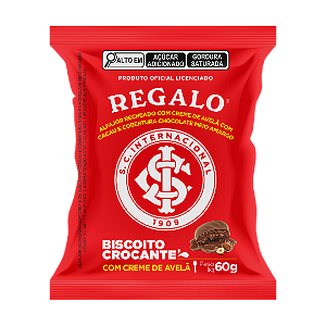 Display 12 un. Alfajor Inter REGALO Creme de Avelã Chocolate Meio Amargo 60g