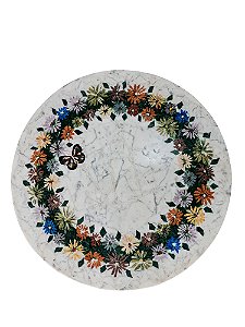 Tampo 050Ø em Mosaico de mármore Carrara Ref. 281