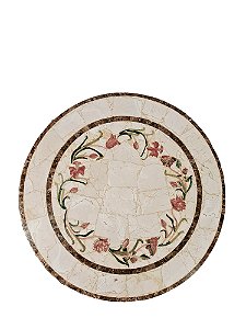 Tampo 0,80Ø  Em Mármore Crema Marfil em Mosaico Ref. 9227