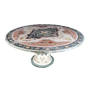 Mesa 1,50Ø em Mosaico de mármores Decorativos Ref. Tapete