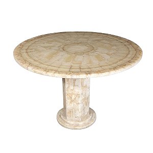 Mesa 1,20Ø em mosaico de Ônix bege
