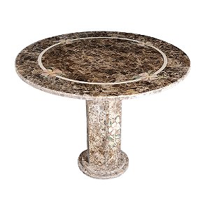 Mesa 1,00Ø em Marrom Imperial / Trabalho artesanal