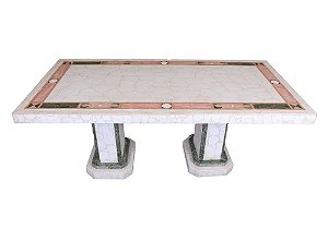 Mesa de Dolomita Branca Em Mosaico 2,00x1,00 Borda dupla