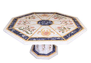 Mesa 1,70Ø Mosaico de mármore Ref. 9201 com sodalita