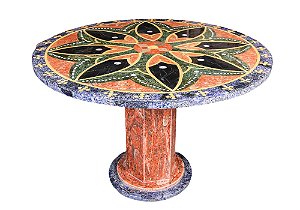 Mesa 1,20Ø Ref. Magnólia em Mosaico de mármores