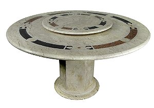 Mesa 1,50Ø giratória em Mosaico de bege-bahia Ref. Vilmar
