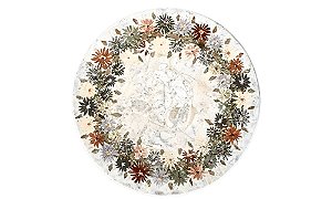 Mesa 050Ø em Mármore Carrara e Flores em Volta.