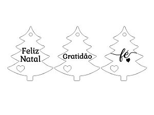 Pingente Natalino de Acrilico Espelhado - Formato Árvore de Natal - 10 unidades
