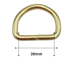 Meia Argola de Metal 2,0cm - 10 unidades