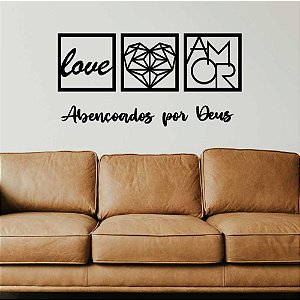 Kit 3 Quadros + Abençoado por Deus