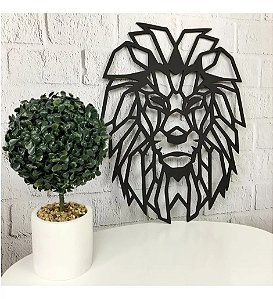 Quadro Escultura De Parede Leão Geometrico Decorativo
